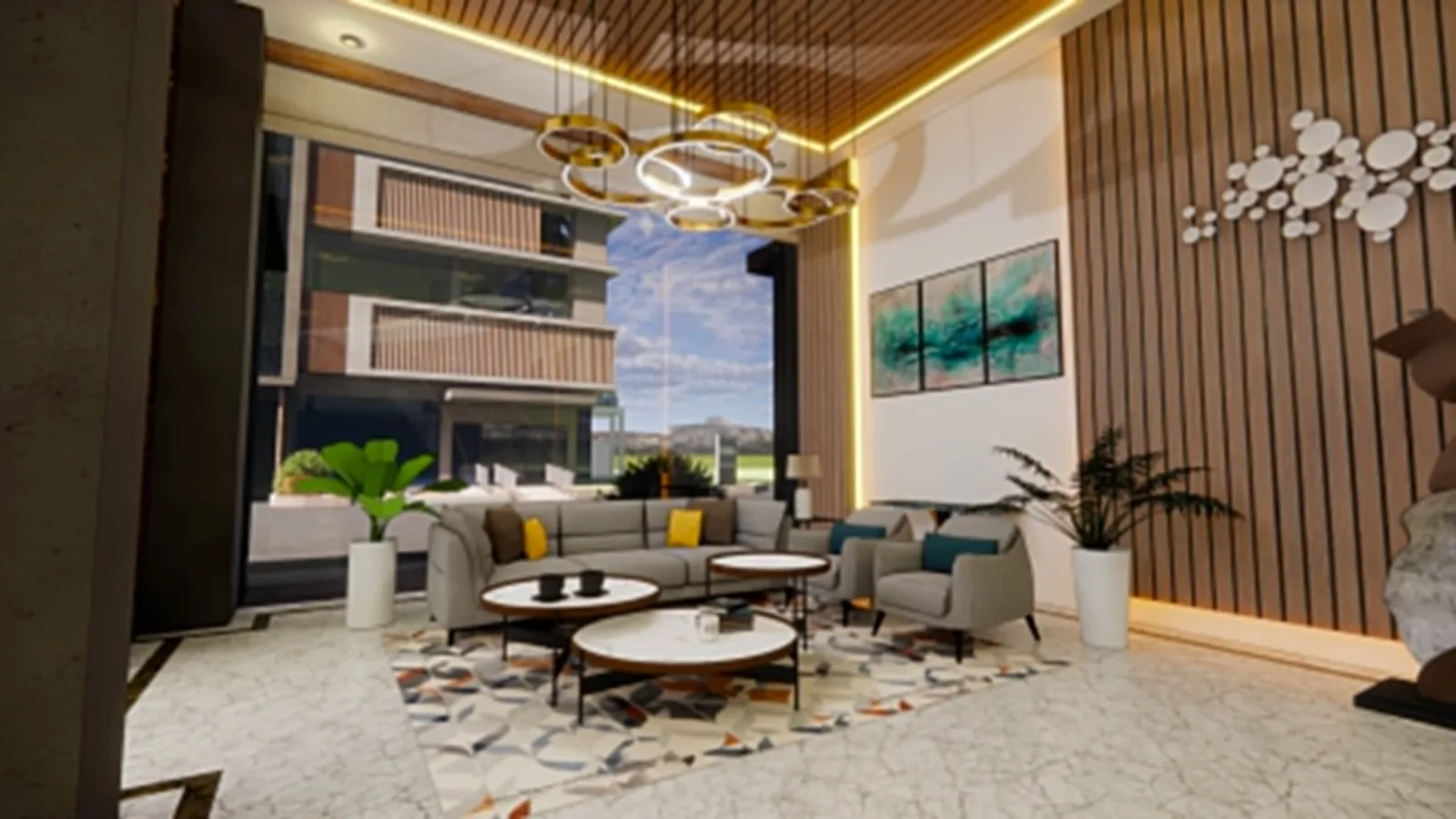 Interior perspective — CSA Hotel lounge