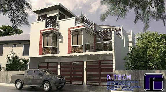 Exterior perspective — Multi-level residence, Iloilo City