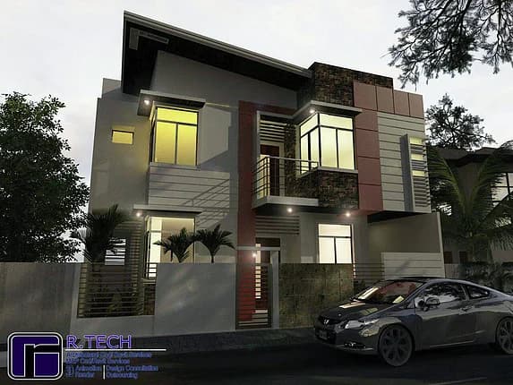 Exterior perspective — Two-storey residence, Iloilo City